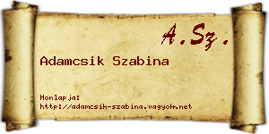 Adamcsik Szabina névjegykártya